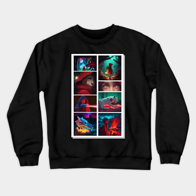 Big bad wolf didn't make it to Grandma Crewneck Sweatshirt by Wayne's Business Art